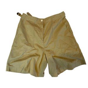 Liz Claiborne Mens Bermuda Chino Shorts 100% Cotton Belt Waist Khaki Size 10